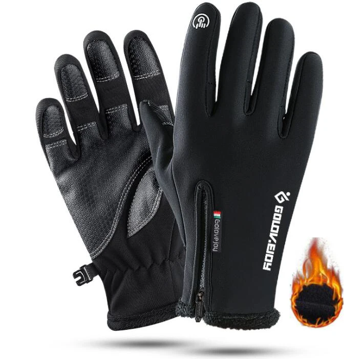 Мотоциклетные перчатки мото зимние теплые флисовые водонепроницаемые