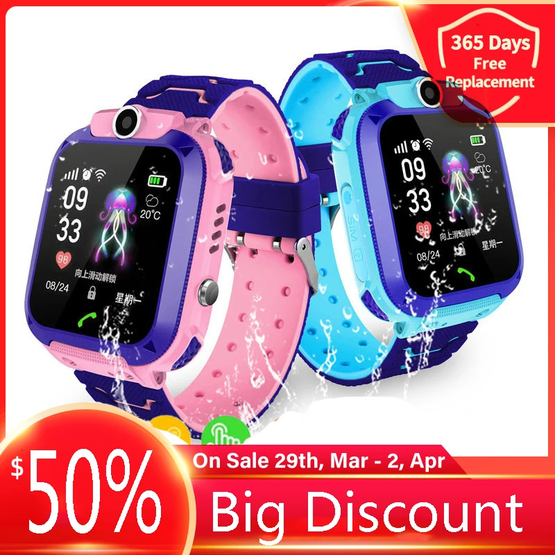 2020 Детские Смарт часы для звонков детские с SOS телефоном Sim картой фото