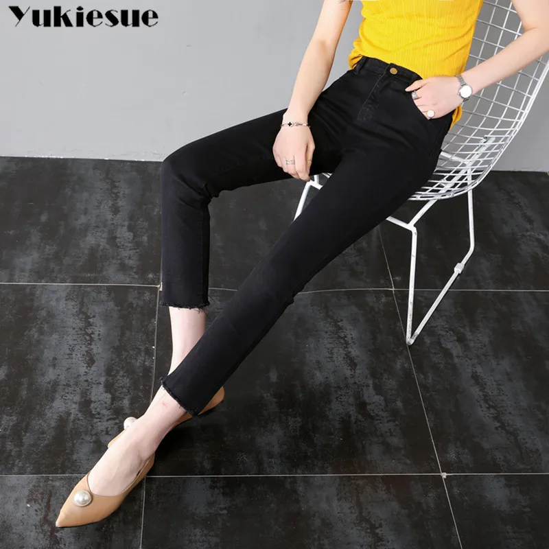 2019 new Denim Pants Fashion Women Elastic High Waist Skinny Stretch Jean Female Spring Jeans Feet Pantalones mujer Plus Size | Женская