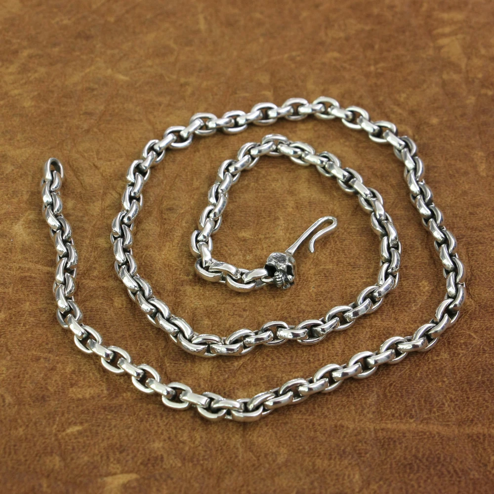 Женская простая цепь Серебряное мужское байкерское ожерелье в стиле панк рок