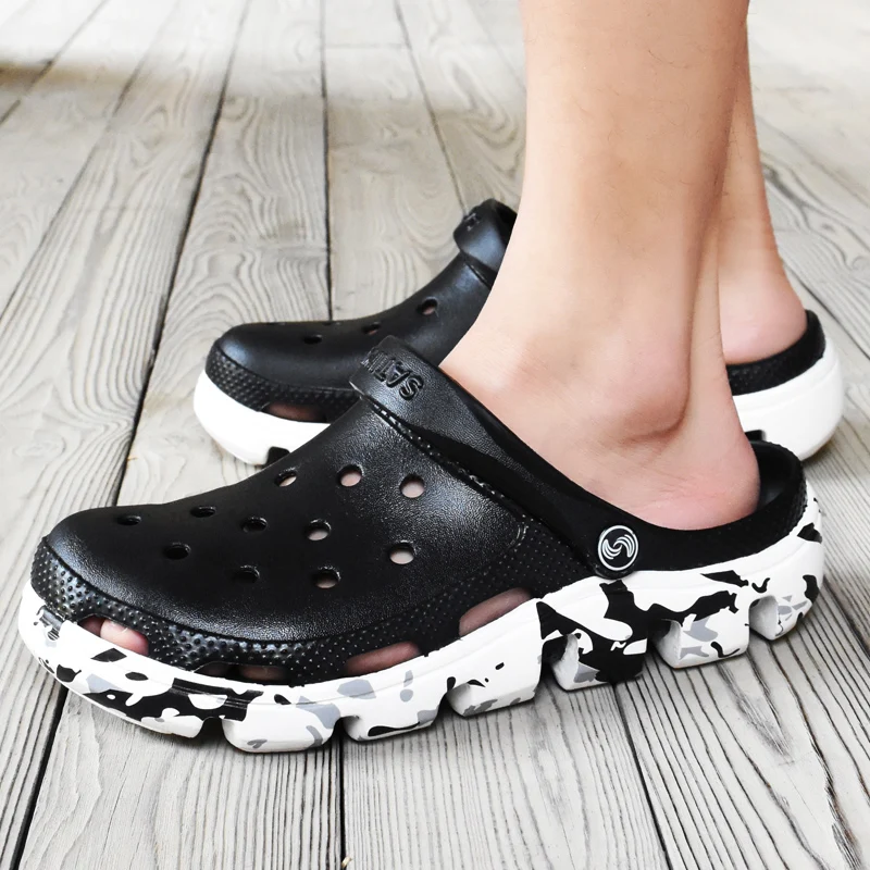 Мужские летние мюли без застежки дышащие сандалии для воды и пляжа удобная обувь