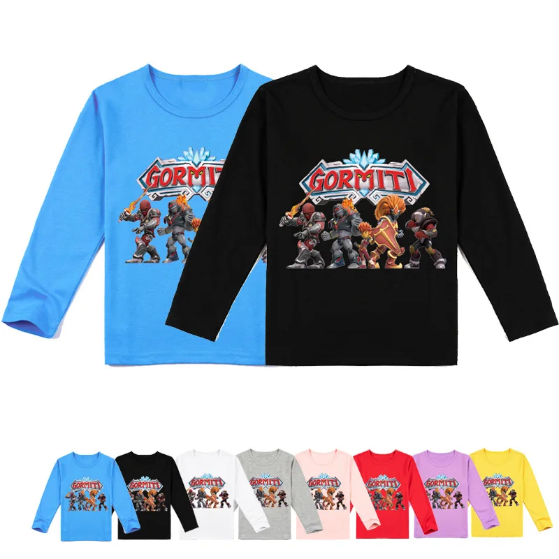 

Z&Y 2-16Y Hot Game Gormiti T Shirt Kids Sweatshirt Baby Girls Long Sleeve Tops Cartoon Costume Tees Teenager Boys Casual Clothes