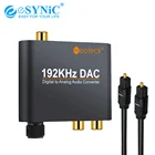 ESYNiC 24-битный цифро-аналоговый преобразователь цифро-аналоговый аудио преобразователь Оптический Toslink SPDIF коаксиальный к RCA 3,5 мм переходник с поддержкой PCM