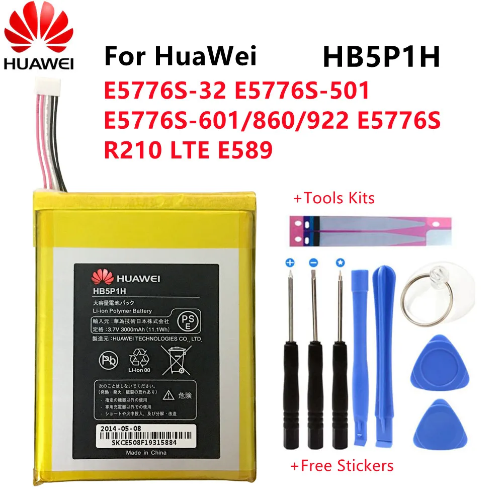 

Оригинальный сменный аккумулятор Huawei HB5P1H 100%, для Huawei LTE E5776s E589 R210, 3000 мА · ч