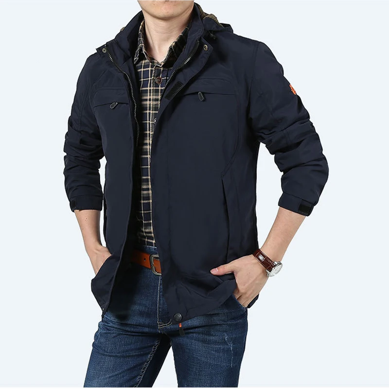 

Men's Winter Jacket Men 2020 Casual Stand Collar Male Windbreaker Jacket Men Solid Coats Hooded Snow Jackets en