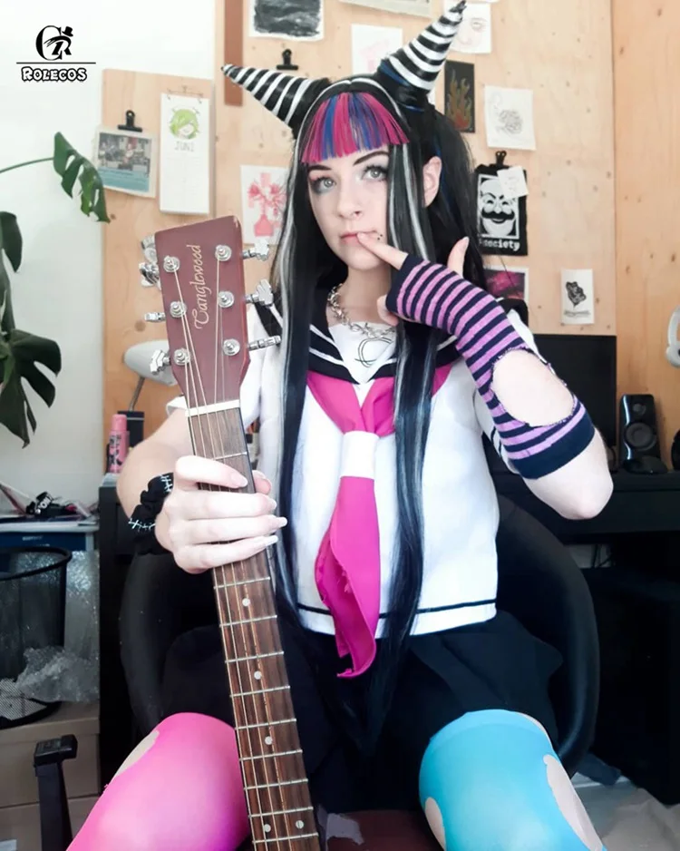Парик для косплея ROLECOS Danganronpa Mioda Ibuki 100 см длинные прямые женские волосы смешанные