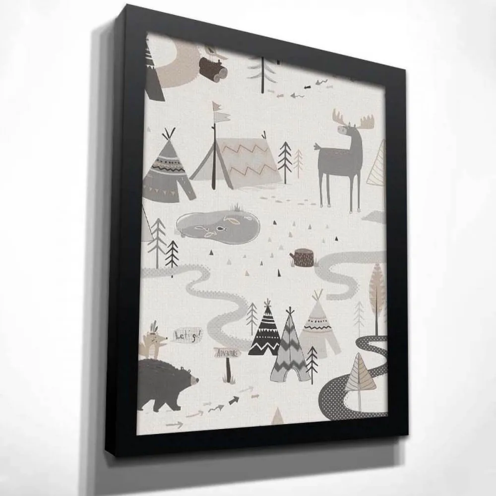 Картина Индейский Лагерь красочная на холсте современный домашний декор комнаты