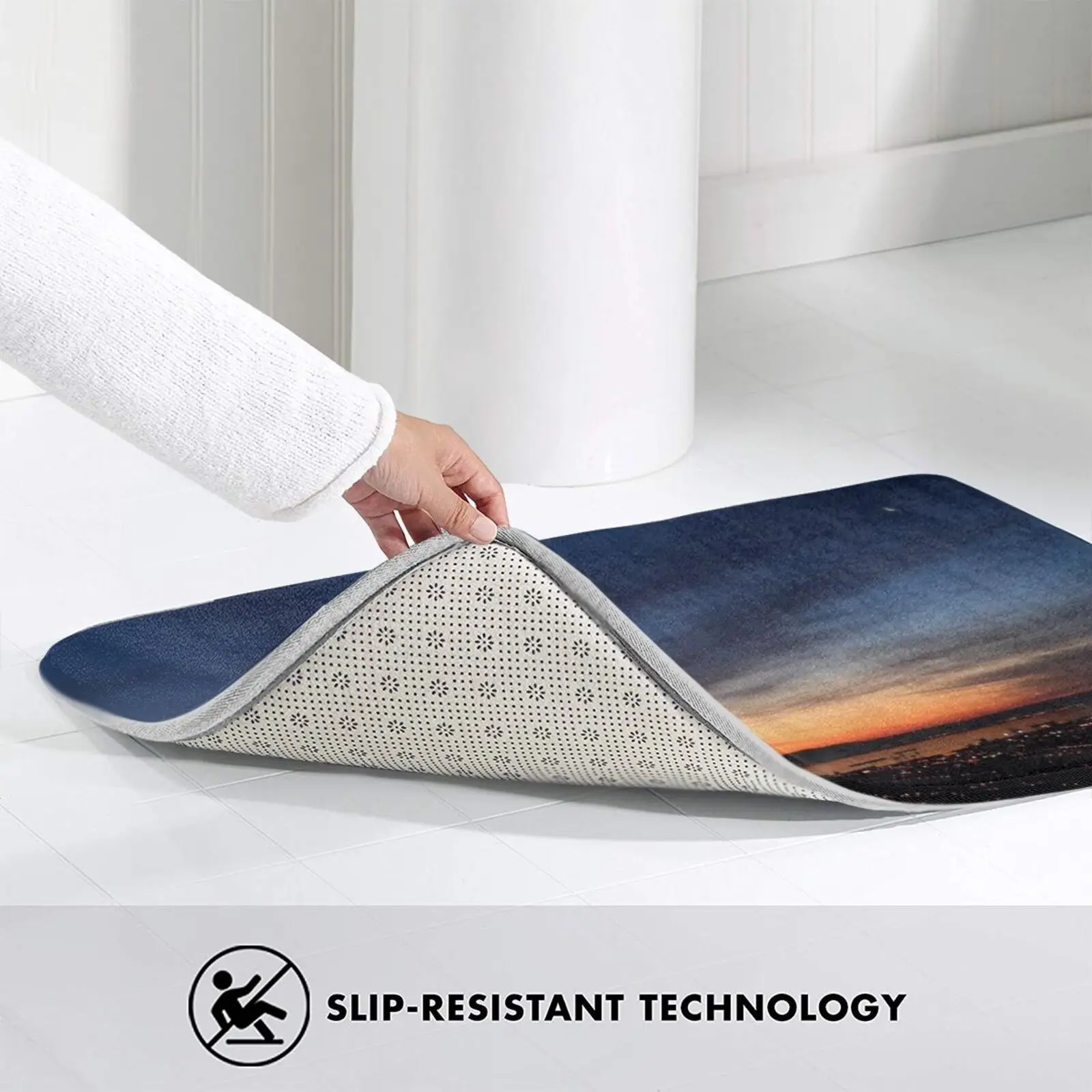 Коврик с изображением Полумесяца над городом от Bay мягкий ковер полумесяца