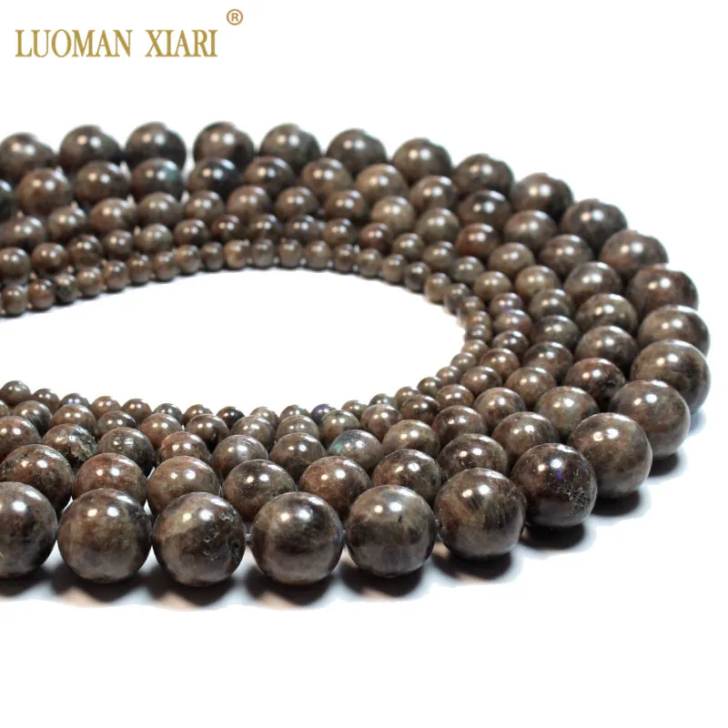 

Top 100% Natural Rare Coffee color Labradorite Round Natural Stone Beads For Jewelry Making DIY Bracelet Necklace 4/6/8/10/12mm
