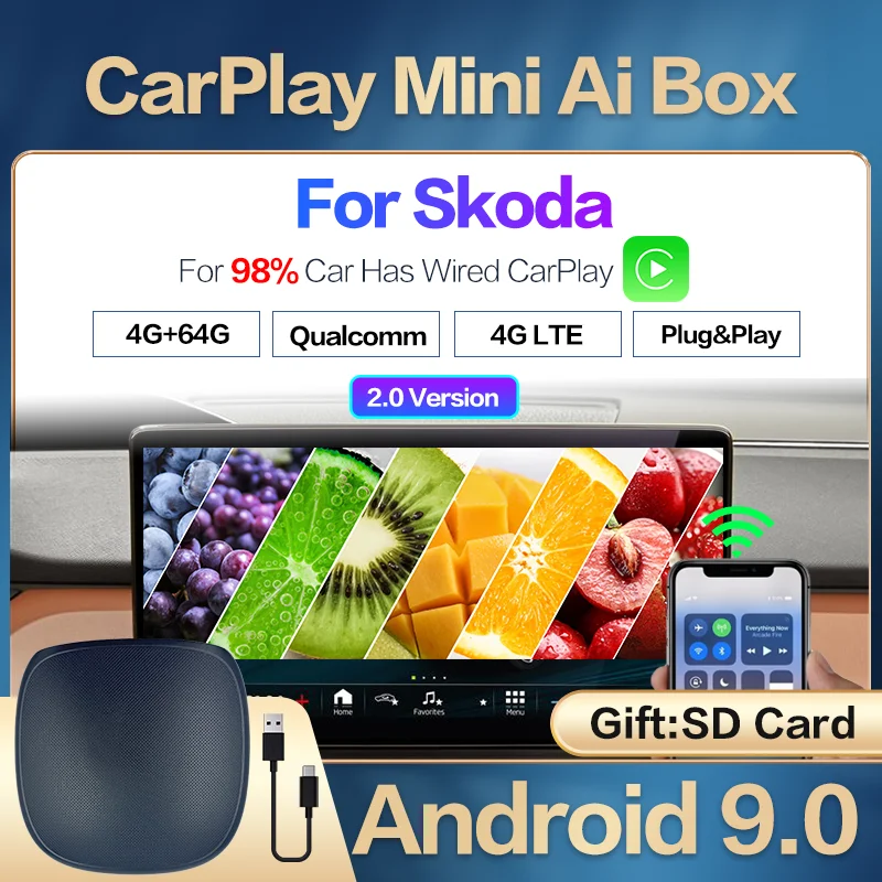 2 0 Carplay Ai Android Box Автомобильный мультимедийный плеер ключ беспроводной авто Apple Mini 4