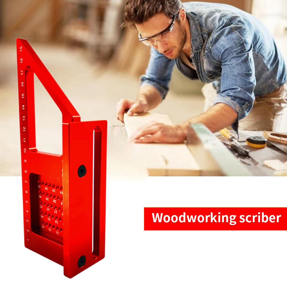 Angle Measuring Ruler Home Marking Miter 45/90 Degree Scribing Gauge Carpentry Portable 3D Aluminum Alloy Multifunctional | Инструменты