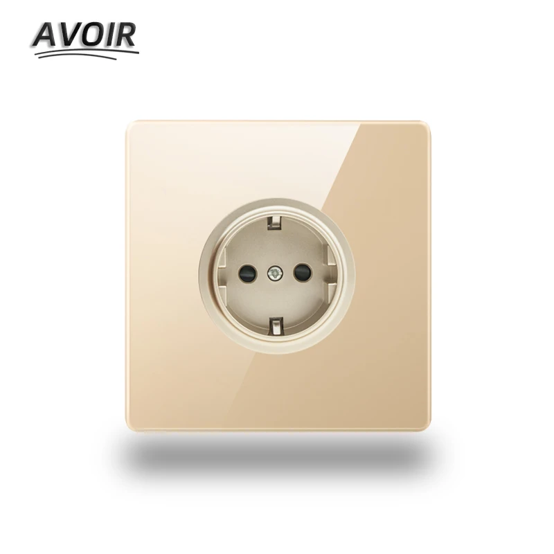 

Avoir USB Wall Socket With Switch Electrical EU FR Sockets Plugs General Standard Crystal Gold Glass Panel 3 5 Hole Sockets 220V