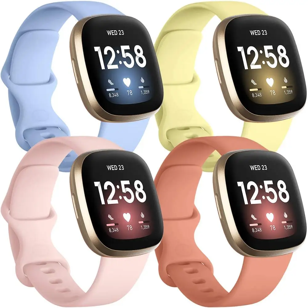 4 шт./упаковка мягкие силиконовые ремешки для Fitbit Sense и Versa 3|Смарт-аксессуары| |