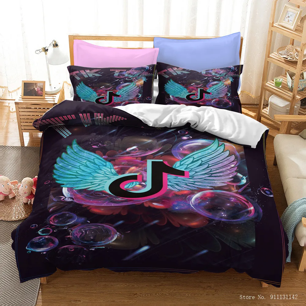 

New Popular Symbol Printed Bed Kit European and American Size Adult Child Bed Sheets and Pillowcases Comforter Bedding Set