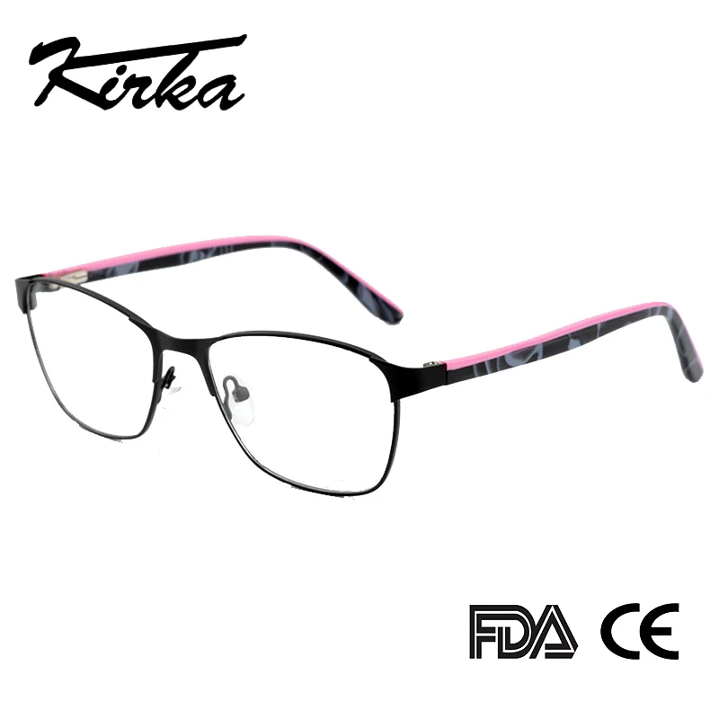 

Металлические оправы для очков Kirka, женские ретро оптические оправы для очков, Тонкая оправа для очков без линз, регулируемые очки