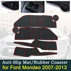 Противоскользящая подушка на дверную резиновую подушку для Ford Mondeo MK4 2007  2013 2008 2009 2010 2011 2012 Groove Mat, аксессуары для салона автомобиля