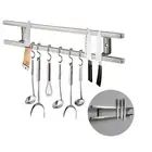 Настенный магнитный держатель из нержавеющей стали 304, двойная стойка для хранения кухонных ножей, посуды и кухонного набора