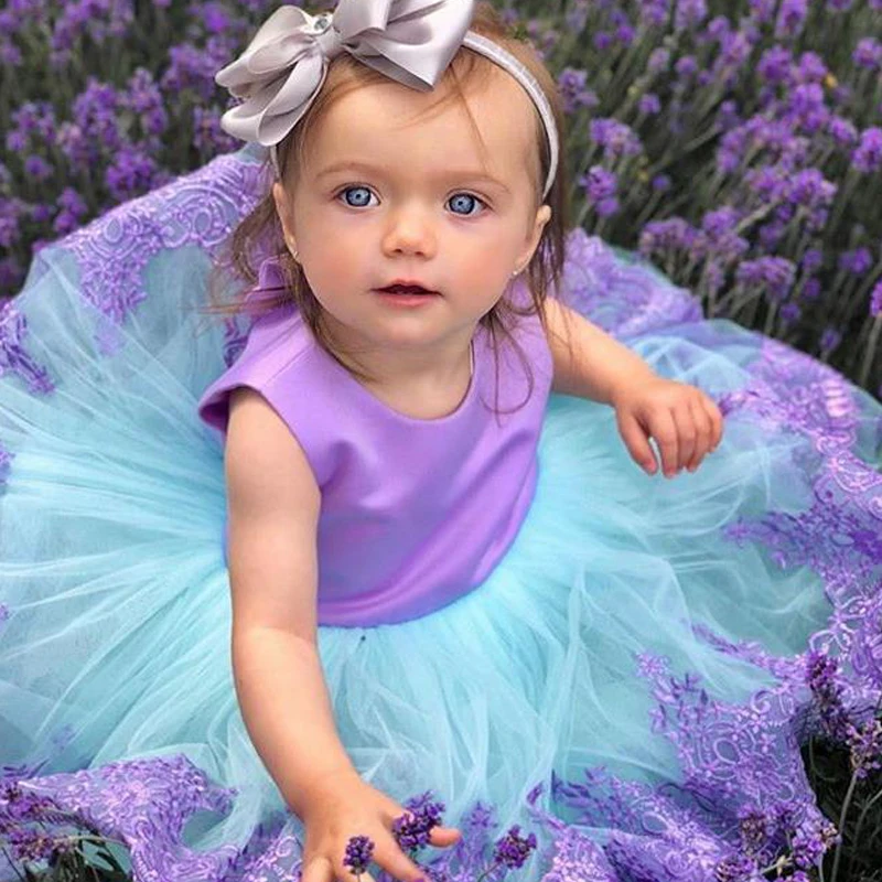 Детское вечернее платье для девочек принцессы на первый день рождения крестины