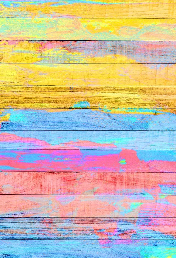 

5x7FT Beautiful Colorful Painted Wooden Texture Bright Wall Custom Photo Studio Backdrop Background Vinyl 220cm X 150cm