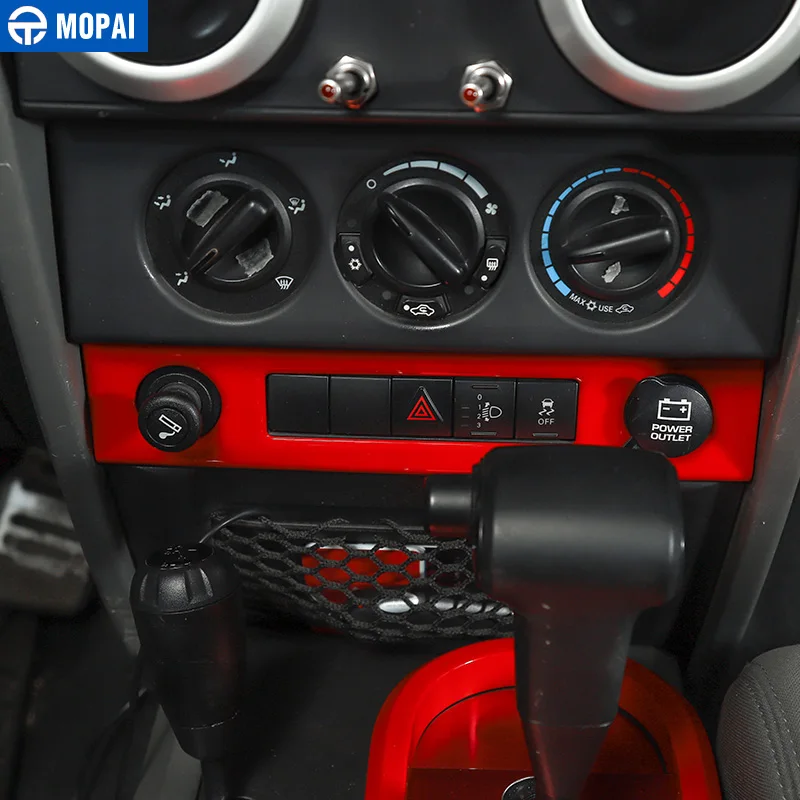 Автомобильные наклейки для интерьера MOPAI Jeep Wrangler JK 2007 2010 красный комплект