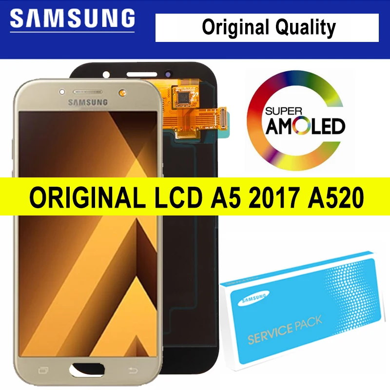 ЖК-дисплей для Samsung Galaxy A5 5 2 2017 оригинальный SUPER AMOLED дисплей с сенсорным экраном и