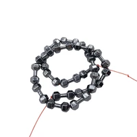 natural black barbell dumbbell hematite stone loose spacer beads 615820mm for jewelry bracelet making diy accessories