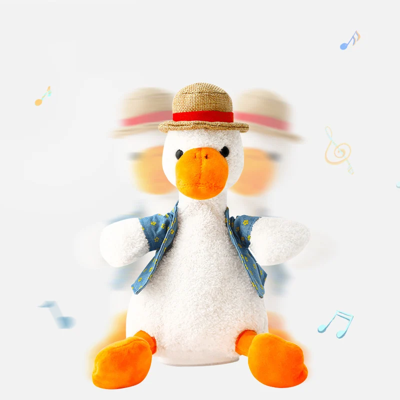 

2021 New Cute Duck Repeater Plush Hat Decorative Talking Duck Creative Kawaii Stuffed Animal Doll Stuffed toys For Children gift