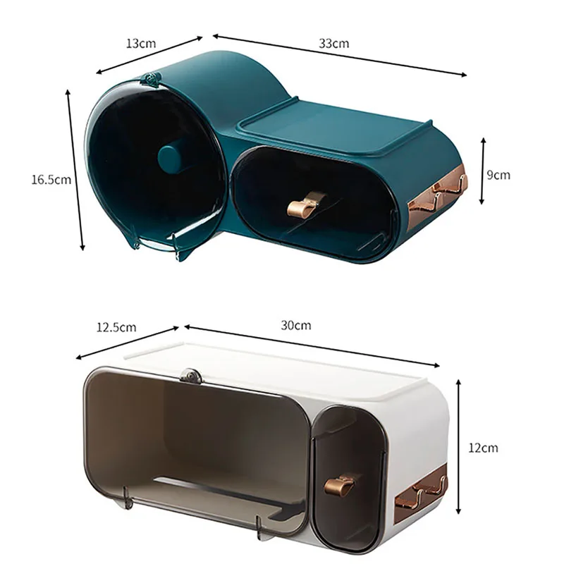 

Punch-Free Tissue Box Dust-Proof Removable Face Towel And Cotton Storage Box Skin Care Product Storage Rack Bathroom Accessories