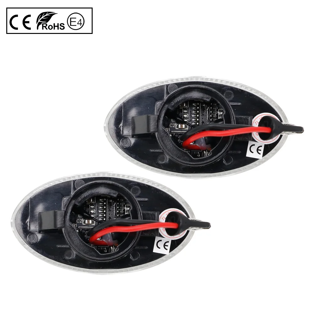 2 шт. прозрачные линзы динамический Светодиодный Боковой габаритный фонарь