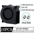 Вентилятор Охлаждающий для 3D-принтера Gdstime, 10 шт.лот, 24 В постоянного тока, 40 мм, 40 мм, x 40 мм, x 20 мм, 4 см, 4020 турбонагнетатель