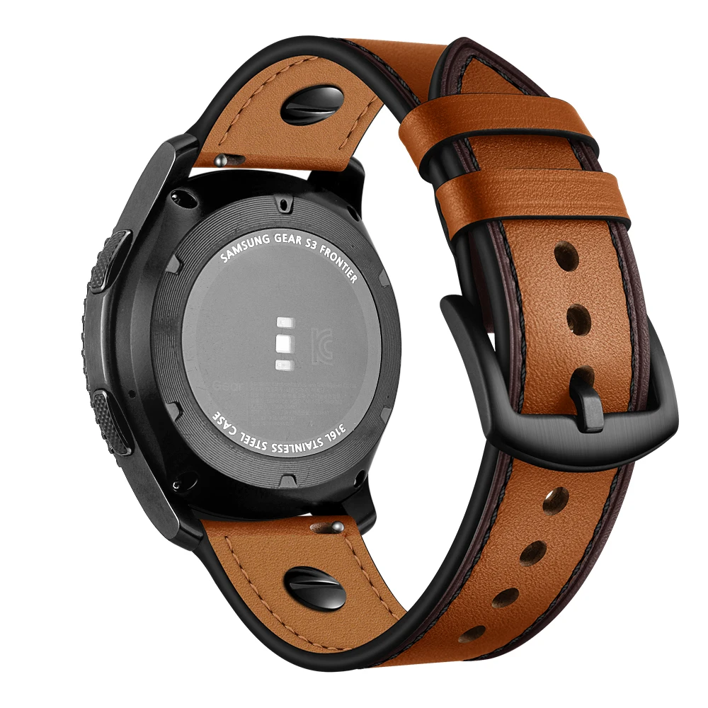 

22mm Leather Watch Strap For Huami Amazfit Pace Stratos gtr 47mm Huawei Watch GT 2 46mm Pro Band For Samsung Galaxy Watch 3 45mm