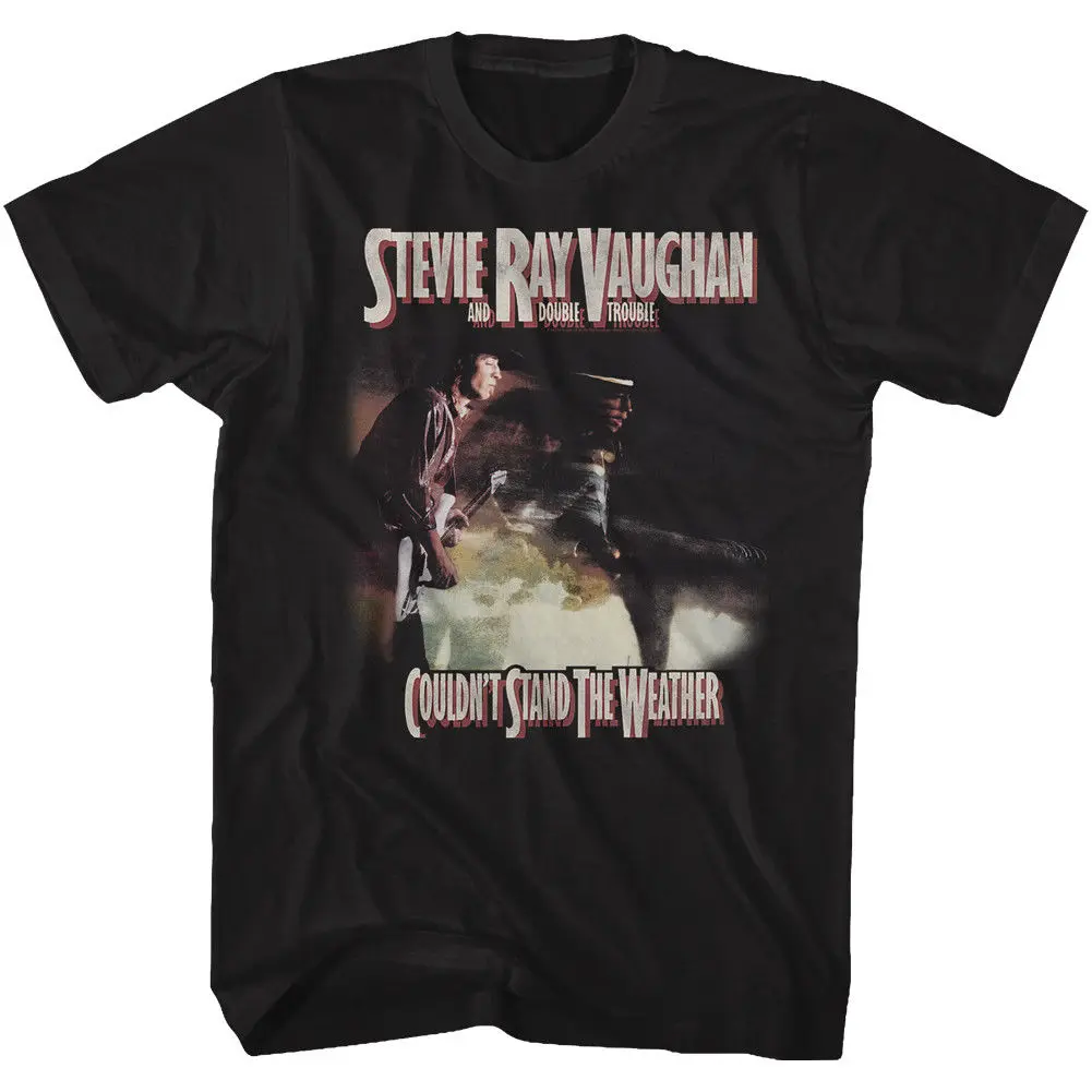 

Stevie Ray Vaughan T-Shirt Couldn't Stand The Weather Album Cover Black Tee Casual Plus Size T Shirts Hip Hop Style Tops Tee