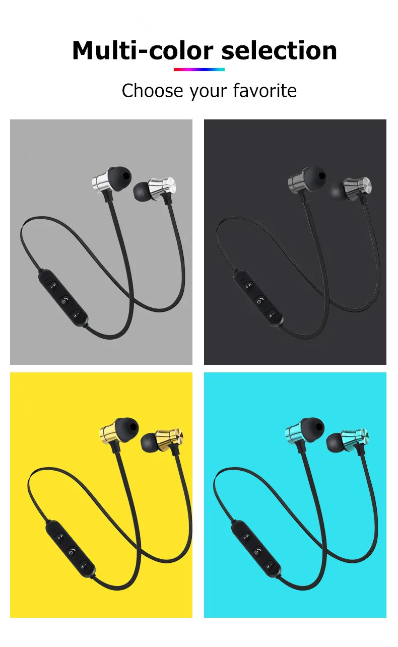 Магнитные беспроводные Bluetooth наушники стерео спортивные водонепроницаемые наушники беспроводные наушники-вкладыши с микрофоном для IPhone 7 samsung
