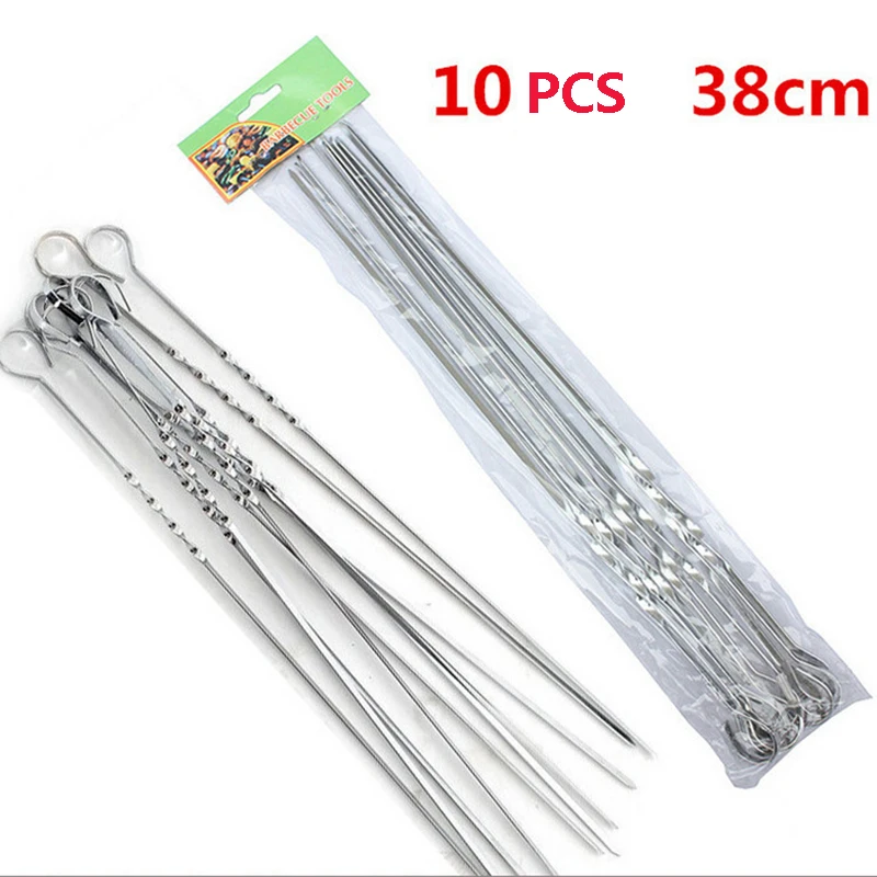 10 шт. палочки для барбекю из нержавеющей стали кебаба иглы гриля шпажки длинные