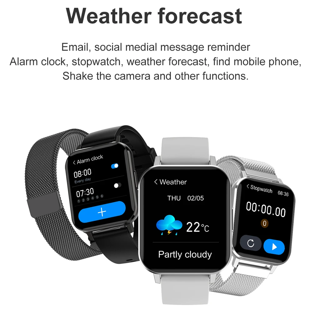 

ESEED 2020 DTX smart watch 1.78 inch large screen ECG IP68 waterproof Weather forecast Smartwatch for ios android phone