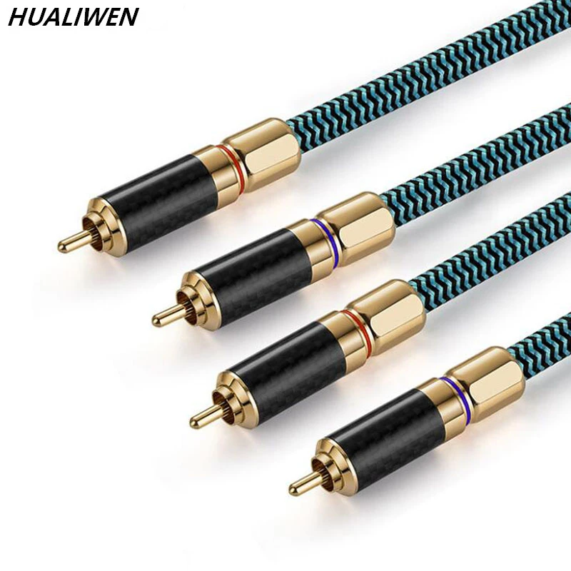 Аудиокабель JSJ 2RCA посеребренный медный красный и белый двойной аудиокабель lotus DVD