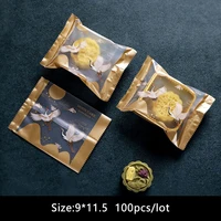 100pcslot two flying cranes golden clouds chinese elements mooncake cookies packaging bags traditional festival candy gift wrap