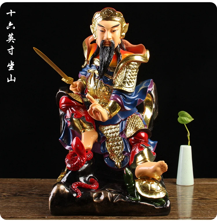 

Wholesale Buddha Taoism ZHEN WU ZU SHI God figure Southeast Asia HOME protection Propitious Prosperity FENG SHUI Shrine statue