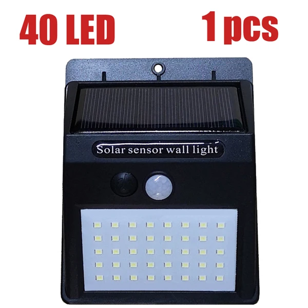 White ordinary 1pc A2 40LED солнечные лампы фонари PIR сенсор Открытый солнечной энергии настенный светильник энергосберегающий Водонепроницаемый Ip 65 разделение сада Moden - Emitting Color: White ordinary 1pc