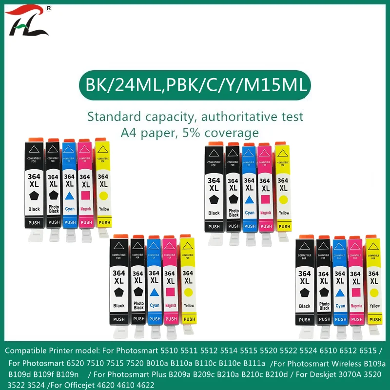 Чернильные картриджи для HP 364 XL 364xl Deskjet 3522 3070a 3520 Photosmart 5522 7510 5520 5510 6510 6520 принтер |