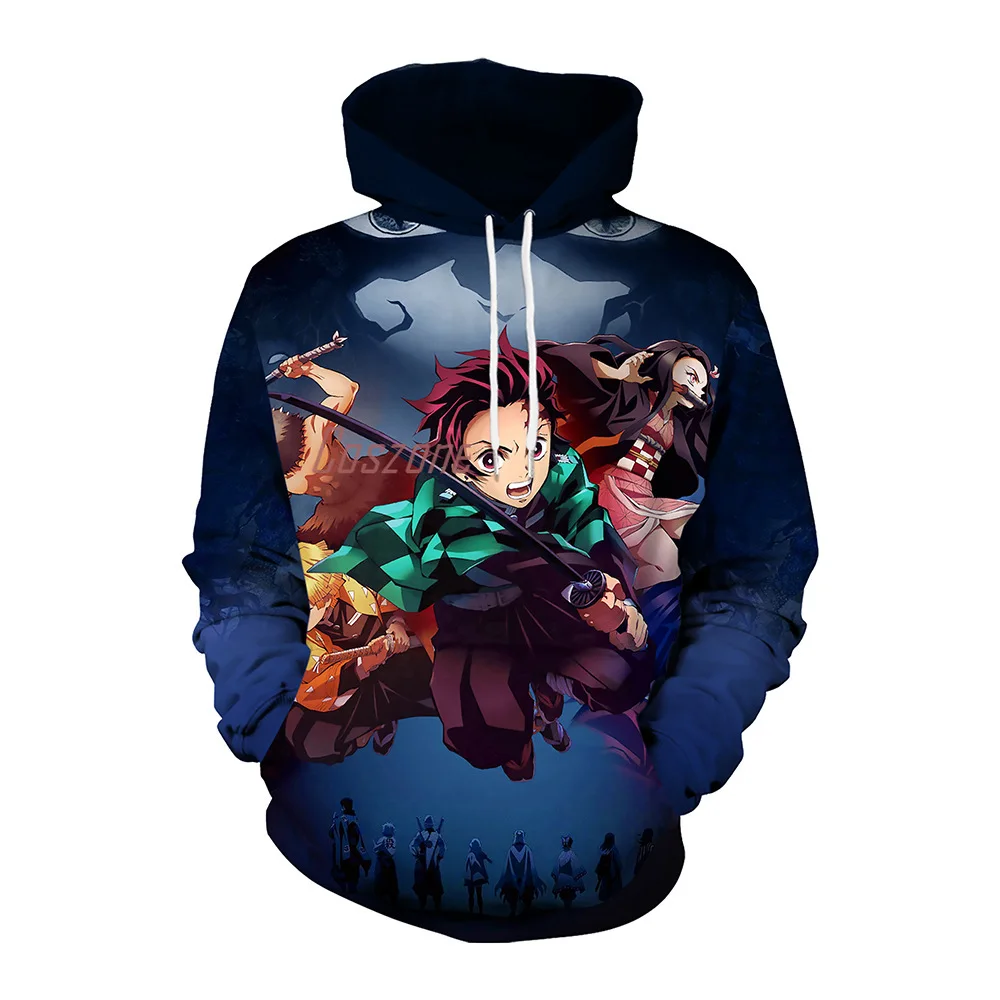Kimetsu No Yaiba Demon Slayer костюм для косплея толстовка с капюшоном 3D принтом Верхняя