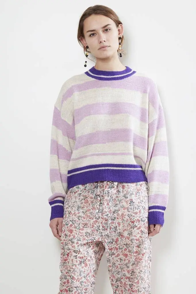 Пуловер в полоску с круглым вырезом для мужчин и женщин | Мужская одежда