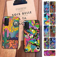 toplbpcs colourful psychedelic trippy art phone case for huawei honor 8x c 9 10 i lite play view 10 20 30 5a nova 3 i