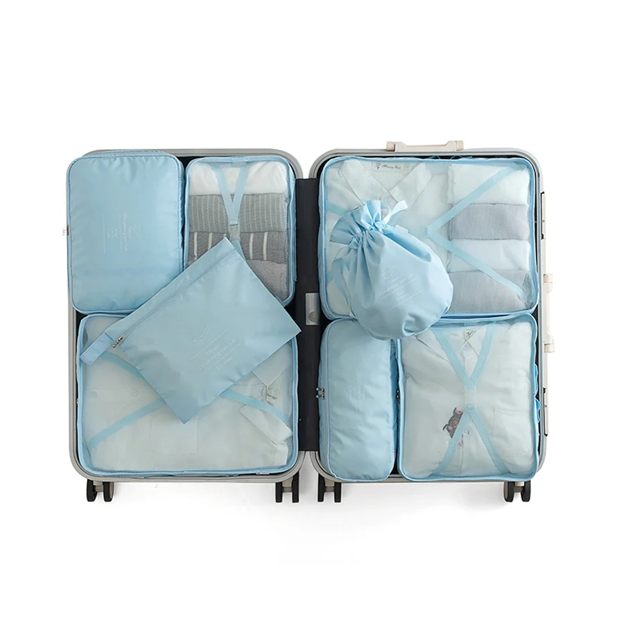 Набор органайзеров для багажа однотонная женская и мужская дорожная сумка