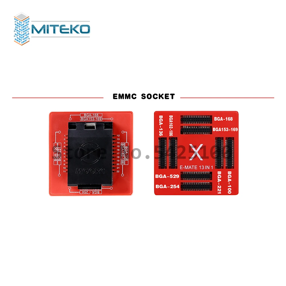 E подручная коробка E-mate X памяти на носителе EMMC BGA 13 в 1 Поддержка