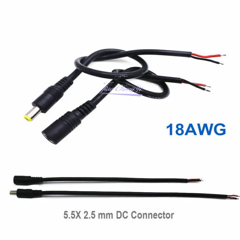 18AWG 0 75 мм 5 5X2 1 Женский/Мужской DC разъем питания Соединительный кабель 30 см 50 для 5050