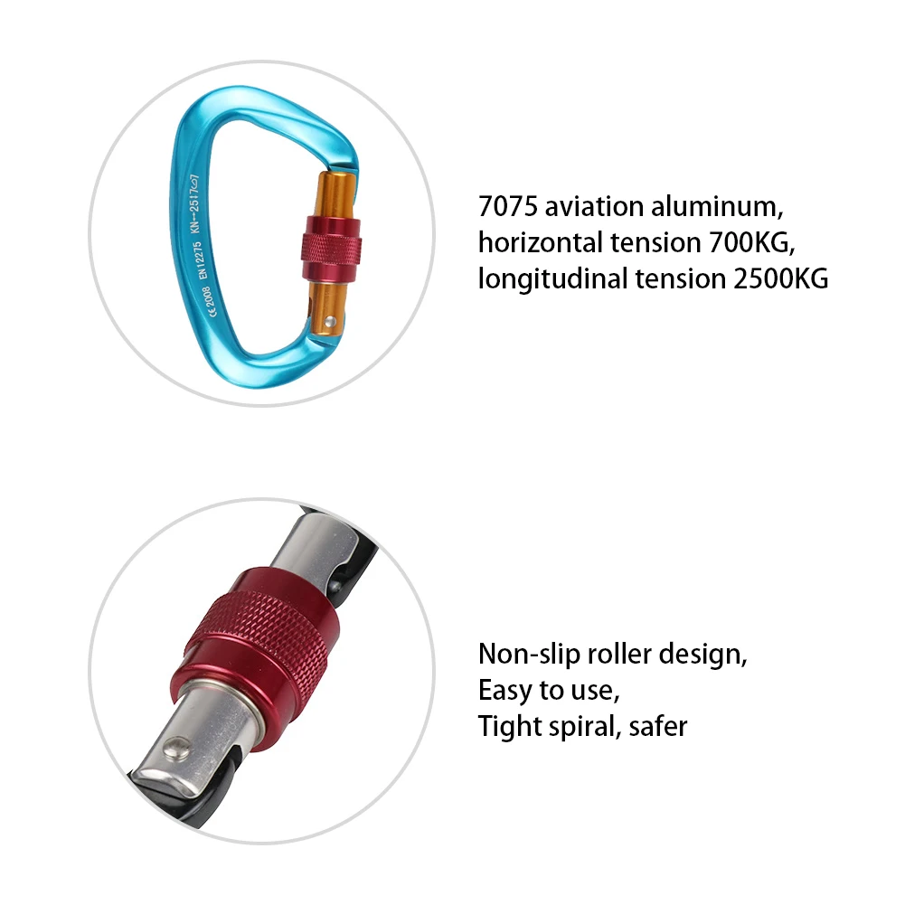 

Outdoor Rock Climbing Security Safety Buckle Carabiner Hook Master Lock 25KN