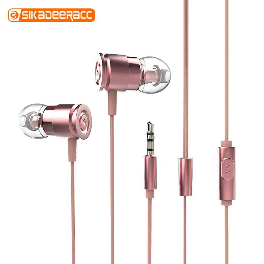 Проводные наушники вкладыши в форме пули с высоким басом управление линией