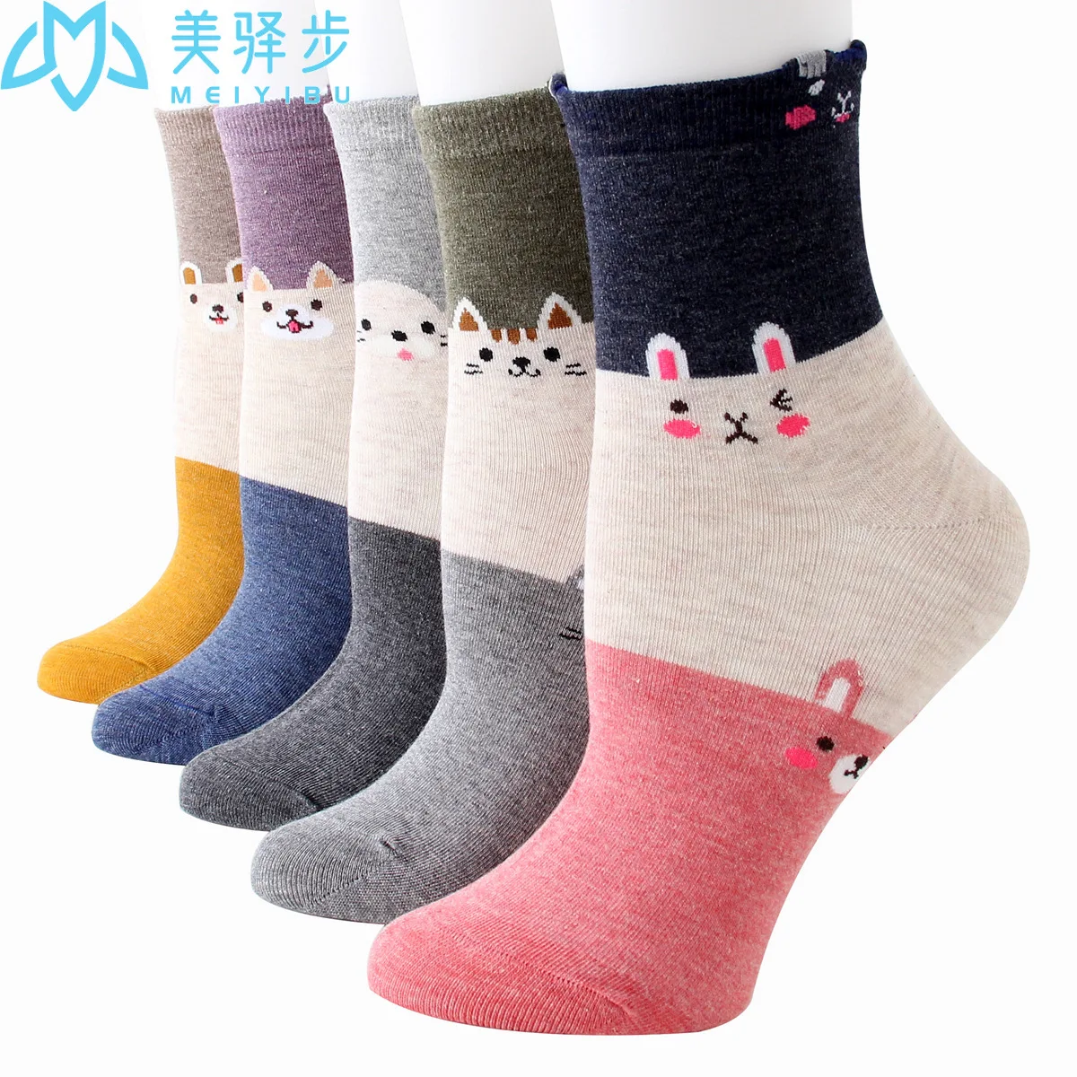 5 Pair Popular Socks Cartoon Female Socks Fashion Hot Sales