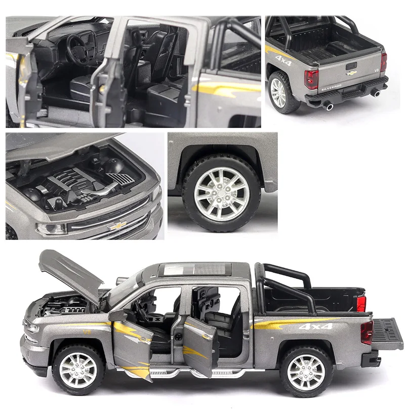Модель автомобиля Silverado из сплава 1/32 детские игрушки Подлинная лицензия